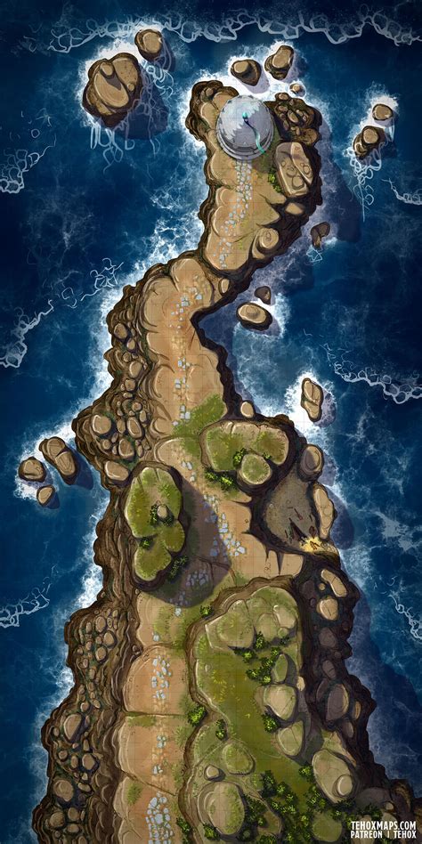 Rocky Promontory Battlemap 25x50 By Gamaweb On Deviantart