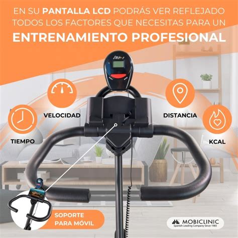 Bicicleta estática Volante de inercia 10 kg Ajustable Con ruedas