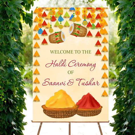 Haldi Sign Haldi Welcome Sign Hindu Wedding Haldi Sign Etsy India