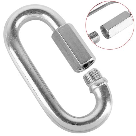 Pcs Stainless Steel Screw Lock Oval Carabiner Clip Heavy Duty Link