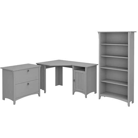 Maykoosh Rococo Radiance 55W Corner Desk With Lateral File Cabinet And