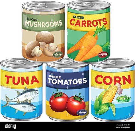 A Set of Can Food illustration Stock Vector Image & Art - Alamy