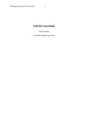 Unit Iii Case Study Running Head Unit Iii Case Study Unit Iii Case