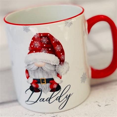 Personalised Christmas Mug Christmas Gnome Gonk Etsy Uk