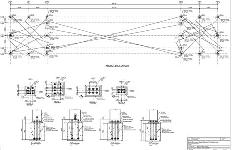 Steel Structure Abstruct Anchor Bolt Layout Plan