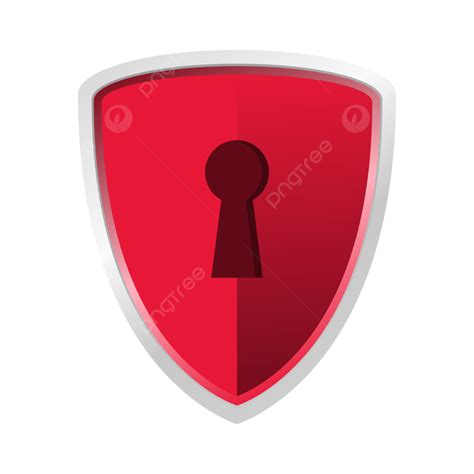 Red Shield For Protection With Keyhole Vector Shield Keyhole Locked