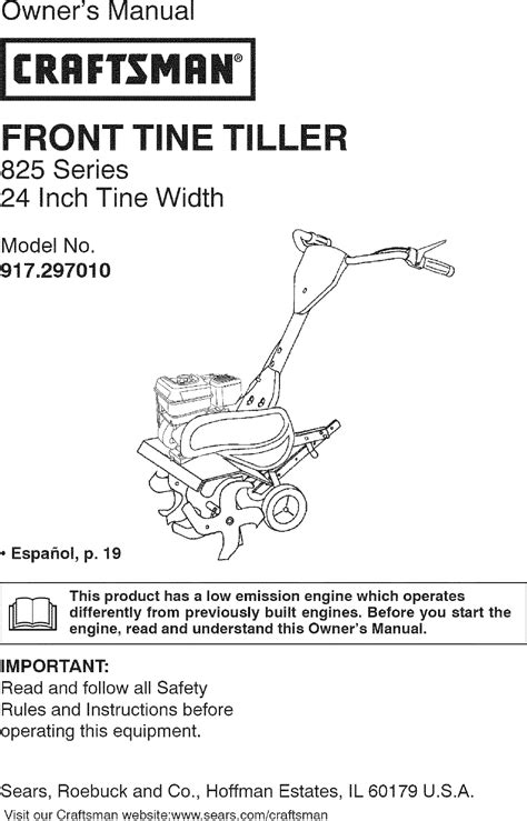 Craftsman User Manual Tiller Manuals And Guides L