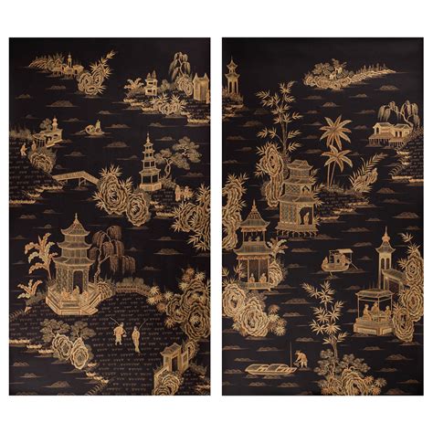 Hand Painted Chinoiserie Wallpaper Panels At Stdibs Chinoiserie