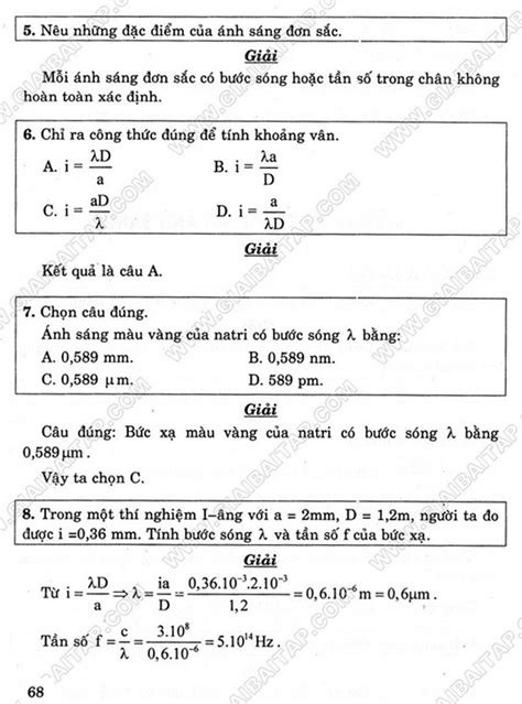 Giải Vật Lý 12 Chương 5 Bài 25 Giao Thoa ánh Sáng