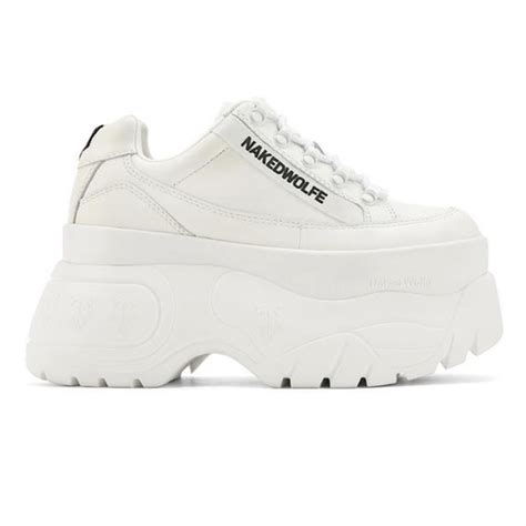 Naked Wolfe Shoes Naked Wolfe Sprinter White Mega Platform Sneakers