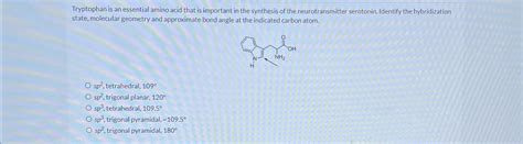 Solved Tryptophan is an essential amino acid that is | Chegg.com