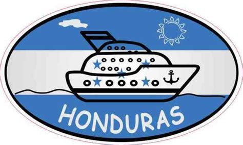 In X In Flag Oval Cruise Ship Honduras Vinyl Sticker Sticker Flag