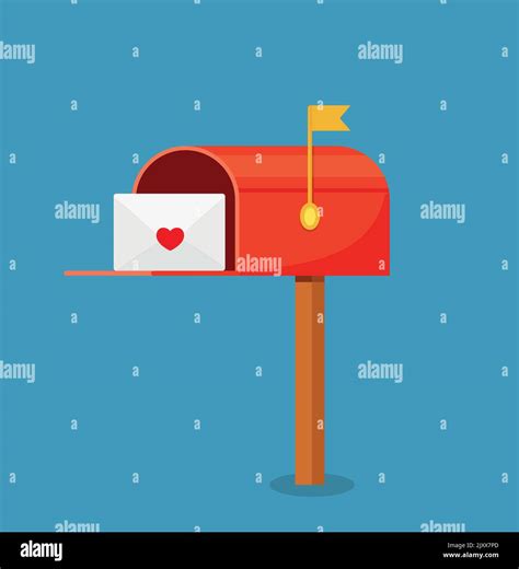 Love Letter Vector Mailbox Vector Mailbox On White Background Love