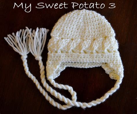 My Sweet Potato 3 Cable Twists Earflap Hat Pattern Release Crochet