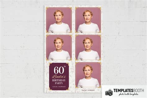 60th Birthday Photo Booth Template - TemplatesBooth