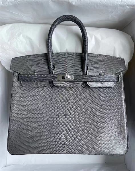 Hermes Birkin Lizard Gris Tourterelle F Etain