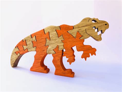 Wooden Dinosaur Puzzle T-rex Puzzle Great Gift for Kids. - Etsy