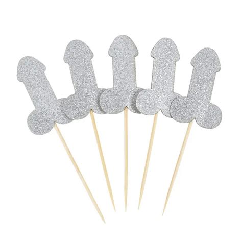 Penis Cake Toppers Pack Of 12 Gold Silver Or Purple Planet