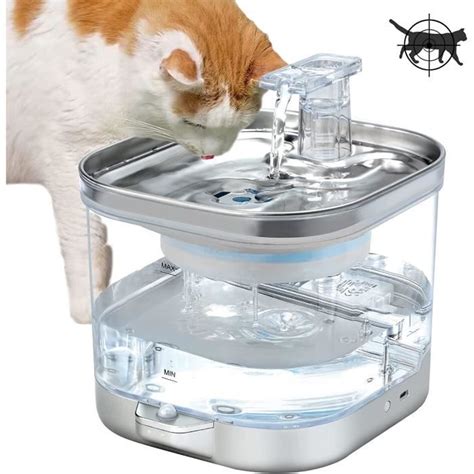 Fontaine Eau Pour Chats Avec Pompe Eau Sans Fil Oz L En Acier