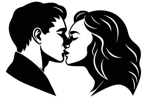 Kiss silhouette on white background 48326941 Vector Art at Vecteezy