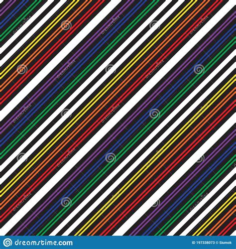 Rainbow Stripe Seamless Pattern Background In Diagonal Style Stock Vector Illustration Of