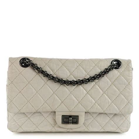 Chanel Aged Calfskin 255 Reissue 225 Flap Light Grey 148771 Fashionphile