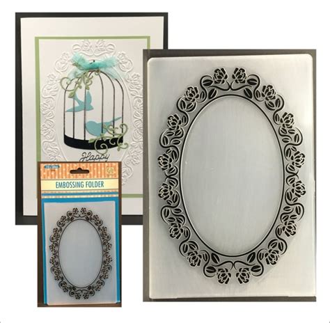 Oval Roses Frame Embossing Folder Nellie Snellen Folders