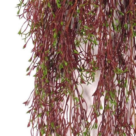 Spruce Cespuglio Finto Cadente Rosso Germogli Verdi Cm 78 Resistente