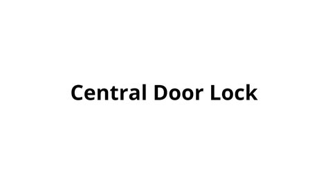 Merangkai Central Door Lock Youtube