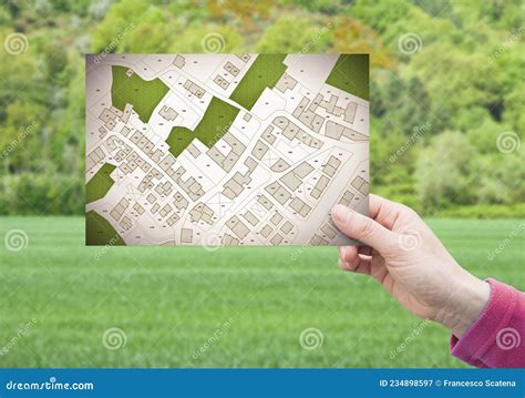 Land Plot Management Real Estate Concept With A Vacant Land On A Green Residential Area