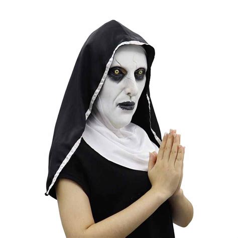 The Horror Scary Nun Latex Mask W Headscarf Valak Cosplay For Halloween