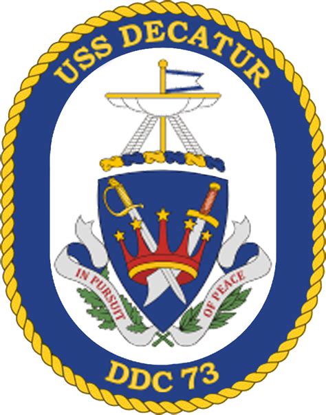 USS Decatur (DDG-73) is an Arleigh Burke-class destroyer, crest ...