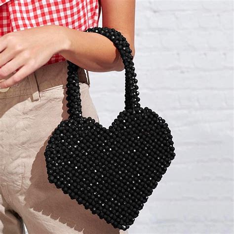 Handmade Heart Shaped Beaded Bag