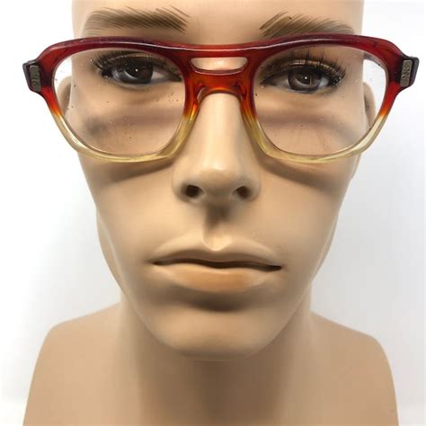 Vintage Pilot Eyeglasses Ao Glasses Frame Red Clear U… Gem