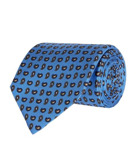 Mens Eton Blue Silk Paisley Tie Harrods Uk