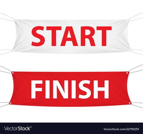 Start And Finish Textile Banner Template Vector Image