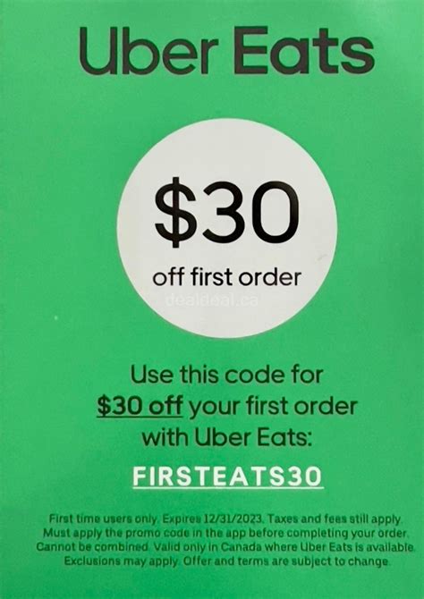 30 Off Uber Eats Promo Codes 2023 Uber Eats Canada