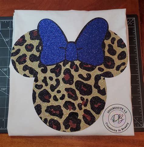 Leopard Print Minnie With Bow T Shirt Safari Minnie Bow Etsy