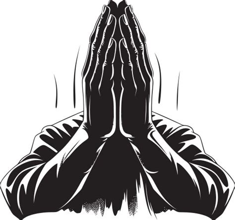 Praying Hands Black And White Vector Images Over 8500