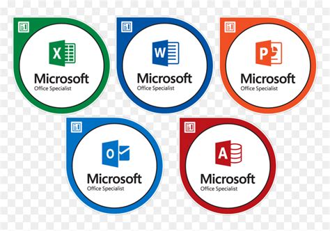 Digital Microsoft Badges For Excel, Word, Powerpoint, - Microsoft Office Specialist Badge, HD ...