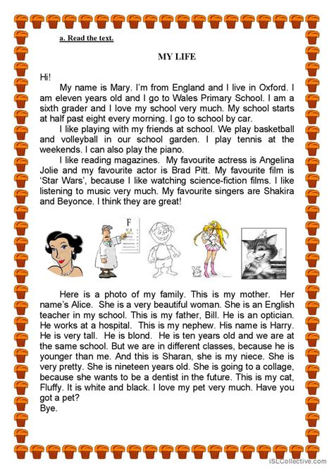 Marys Life Reading For Detail Dee English Esl Worksheets Pdf And Doc