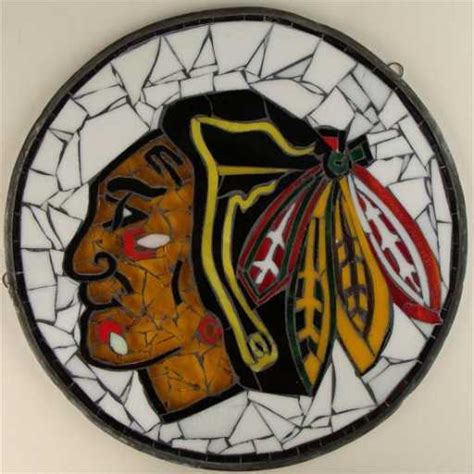 Chicago Blackhawks Stained Glass Hockey Art Pinkhasik