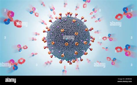 Anticuerpos que atacan virus ilustración 3d El sistema inmunitario