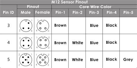 Everything About M12 Connector Coding Coding Chart Pinout Color