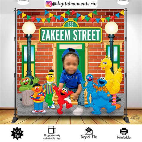 Sesame Street 8x8 Custom Backdrop With 1 Picture Digital File Only Digital Moments Rio