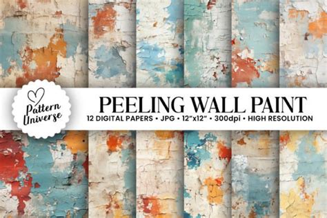 Peeling Wall Paint Texture Backgrounds Graphic by Pattern Universe ...