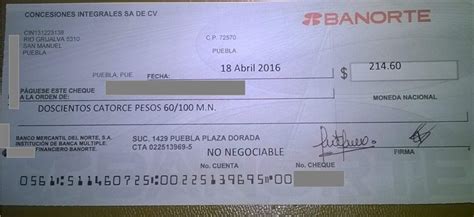 Como Llenar Un Cheque Banorte