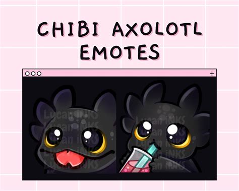 Cute Chibi Axolotl Emotes For Twitch Discord Etsy