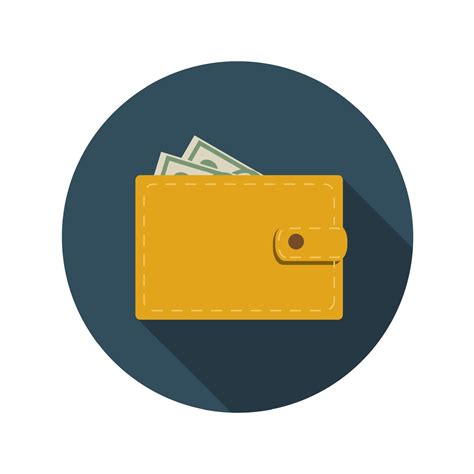 Flat Design Concept Wallet Vector Illustration With Long Shadow