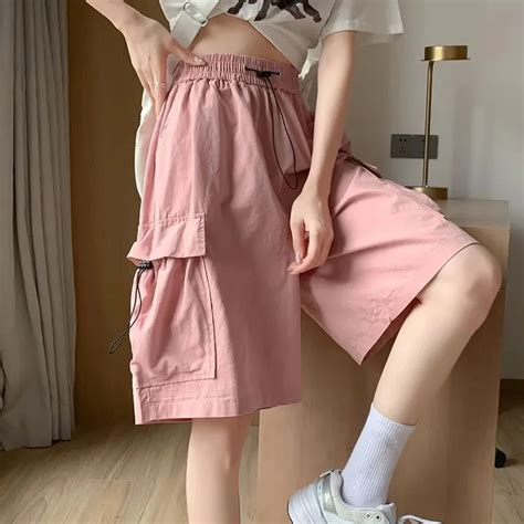 Xpqbb Streetwear Hip Hop Cargo Shorts Women Harajuku High Waist Baggy